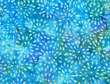 Artisan Batiks Splash Blue/Green Starburst Cotton Quilting Fabric 2 1/2 Yards
