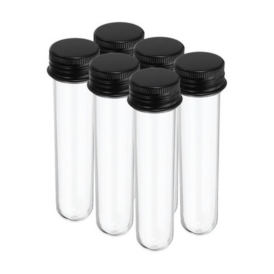 30ml Plastic Test Tubes with Screw Caps, 6Pcs 109x27mm Tubes, Black