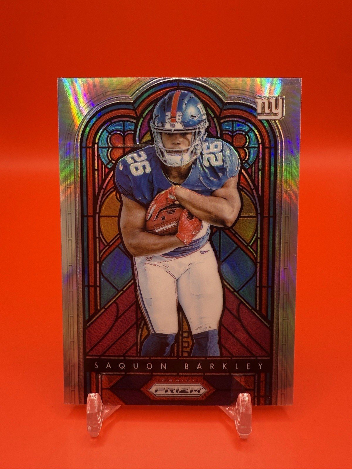2018 Panini Prizm Stained Glass SSP Case Hit Rookie RC Saquon Barkley SG-7