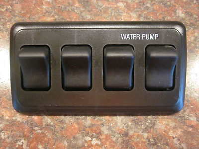 4 Gang 12 Volt On/Off Switches Black Water Pump Camper Trailer RV NOS ...