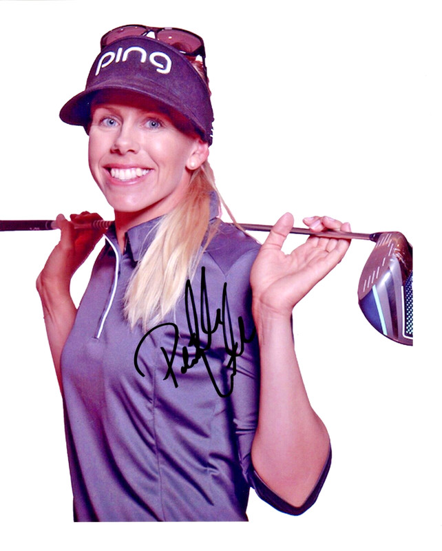 Pernilla Lindberg LPGA star hand signed autographed 8x10 golf photo Sweden d