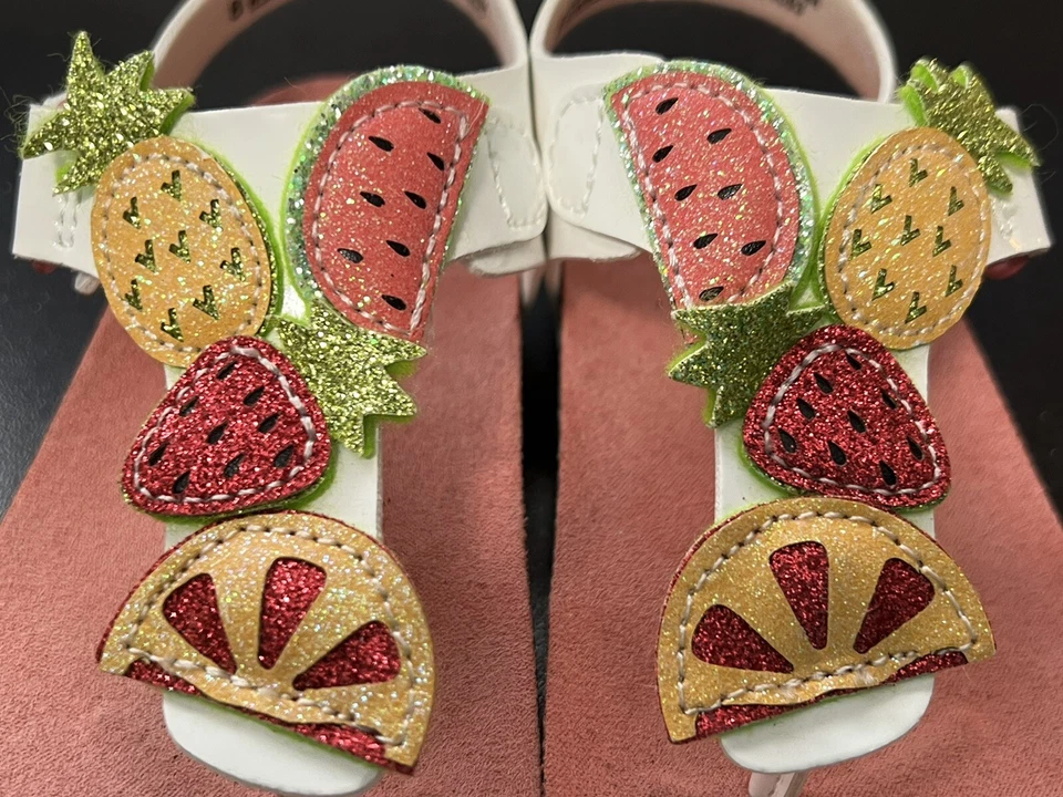 Maggie & Zoe Sandalias Zapatos Niñas Niño Pequeño Talla 8 Ensalada de Frutas Brillantes Verano Foto 2 de 4