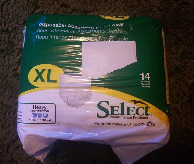 Select HEAVY Absorbency Adult Underwear XL 4866" Waist 210250 Lbs