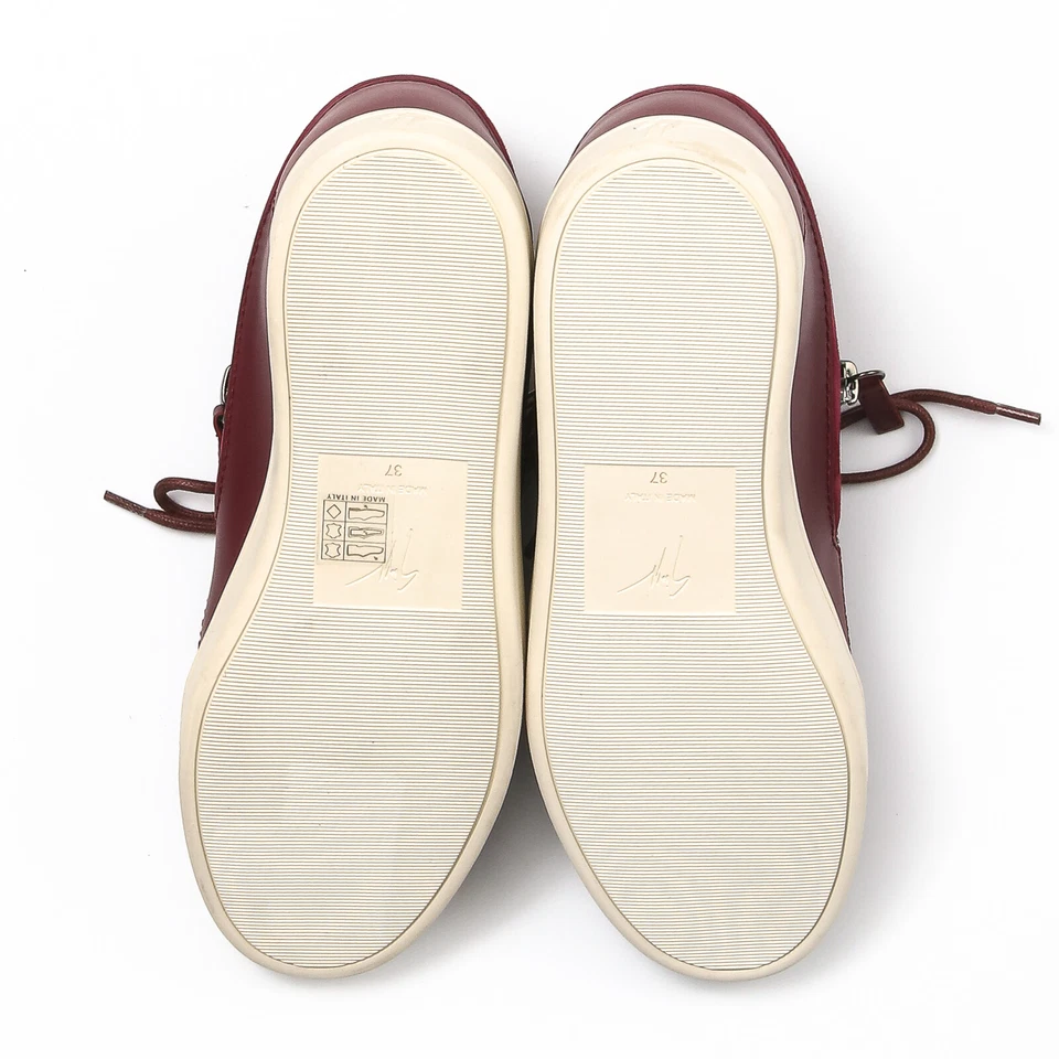 Zapatillas Giuseppe Zanotti Brek Borgoña Terciopelo Cremallera Lateral Talla 37 EU Foto 4 de 4