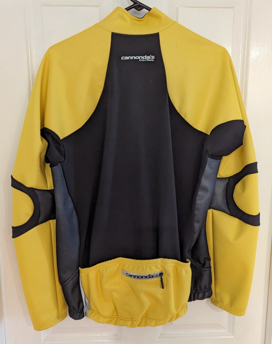 Cannondale Men's Cycling Jacket Yellow/Black Full Zip Size