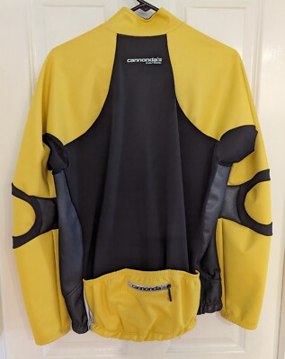Cannondale Men's Cycling Jacket Yellow/Black Full Zip Size Large