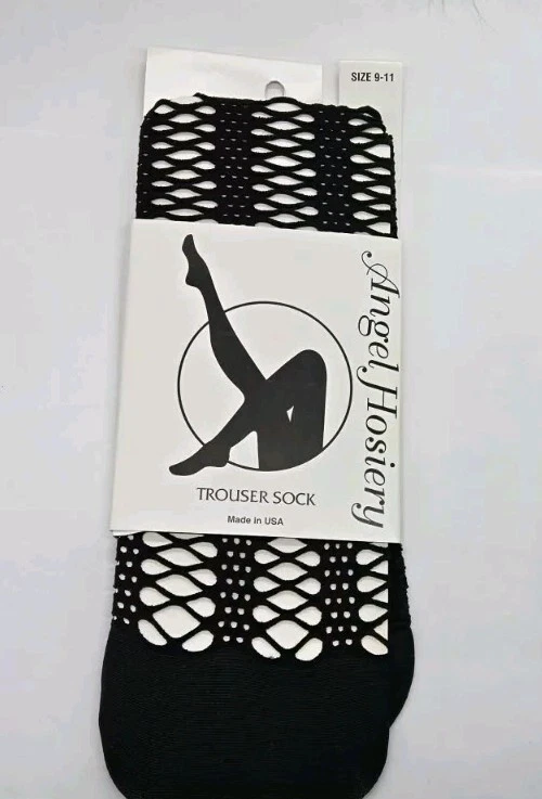 Mujer Pantalón Calcetines FISH NET Patrón Talla 9-11 Negro SEXY Hecho en EE. UU. Foto 4 de 4