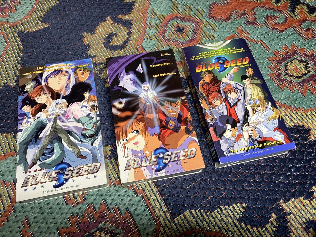 Blue Seed 9 Anime VHS Lot of 3 Vol. 4. Sea Devils. Rebirth