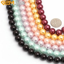 10mm Assorted Color South Sea Real Shell Round Pearls Beads Jewelry Making 15"