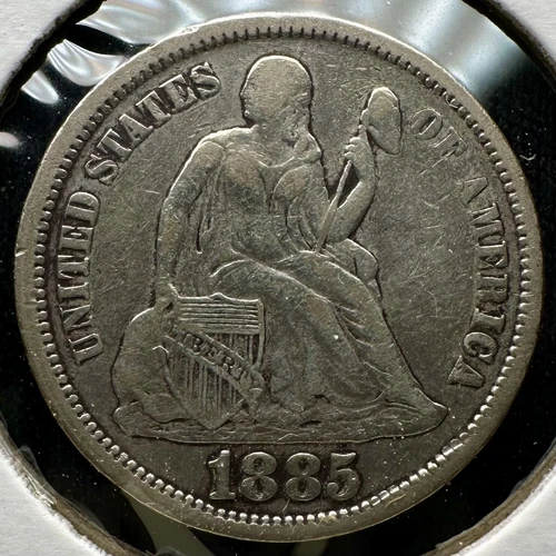 1885 (P) Seated Liberty Dime - VF Details - Free Shipping!