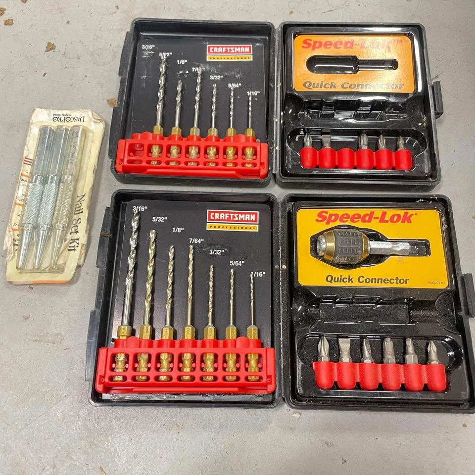 PAIR 2 CRAFTSMAN SPEED LOK QUICK CONNECTOR DRILL SETS Dascopro