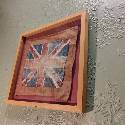 Antike Vintage Union Jack gerahmt 20er 30er Jahre Baumwolle? Leinen?  - Bild 7 von 13