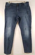 D. Jeans Womens 12 Blue Tapered Leg Mid Rise Medium Wash Stretch Denim