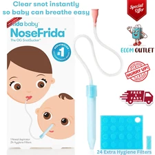 Frida Baby NoseFrida SnotSucker Nasal Aspirator for Baby Nose Sucker with 24 Fil