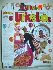 Vintage 1992 Ralston Urkel-Os Cereal Box Flat Steve Urkel For President Button
