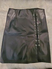 Synthetic Leather mini skirt