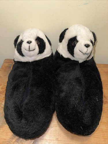 Panda Shoes House Slippers Med 7-8, Stuffed Animal Novelty 10” Total Messina ‘70