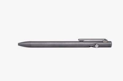 Tactile Turn Stonewashed Titanium SLIM Bolt Action Pen in Standard, Short & Mini