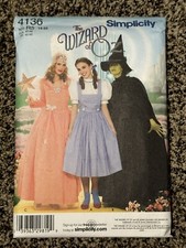 Simplicity 4136 Wizard of Oz Adult Costume Pattern Misses' 14-22  Uncut