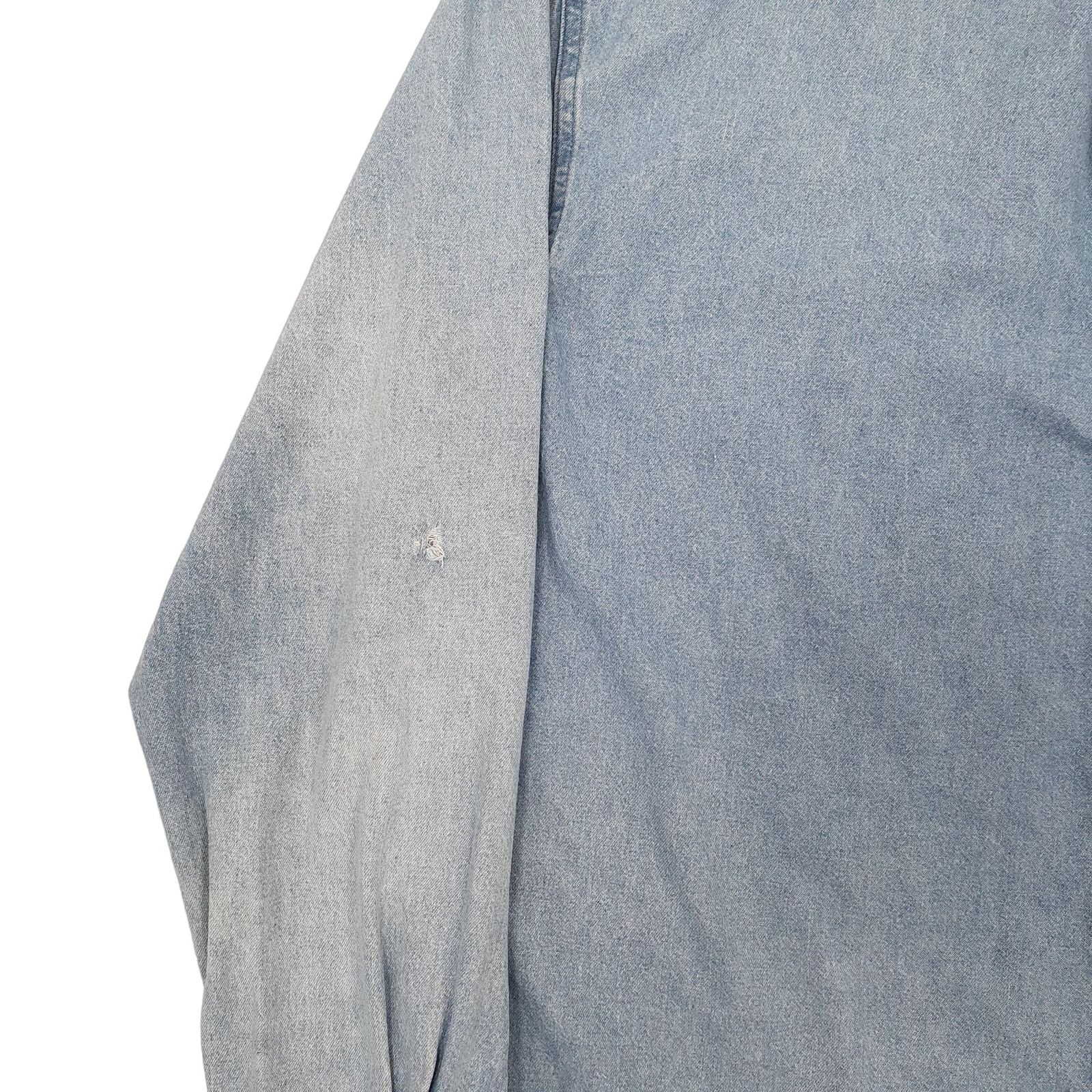 DICKIES Blue Shirt Denim Workwear Shacket Long Sleeve Casual Cotton Mens L image 4