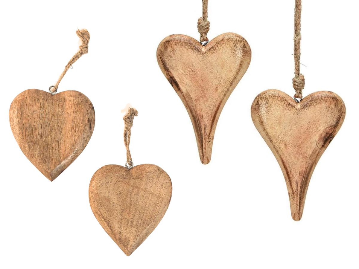Herzanhänger Dekoherzen Holzherzen zum Hängen Groß 2er Set Holz Herz Dekoration