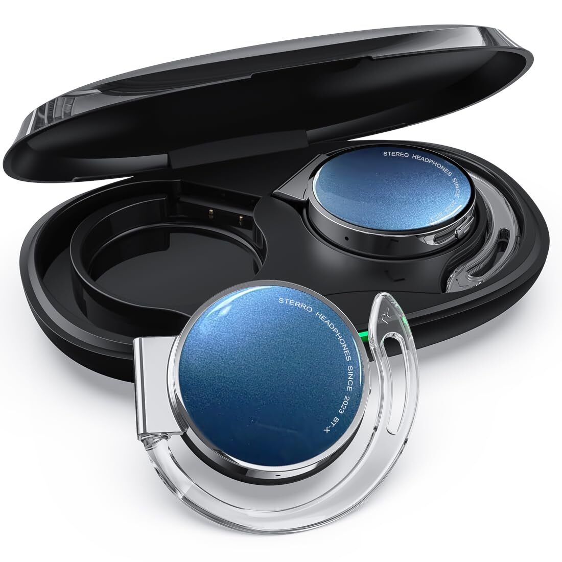 Clip on Headphones Bluetooth V5.3, On Ear Headphones Wireless with Earhooks, ...