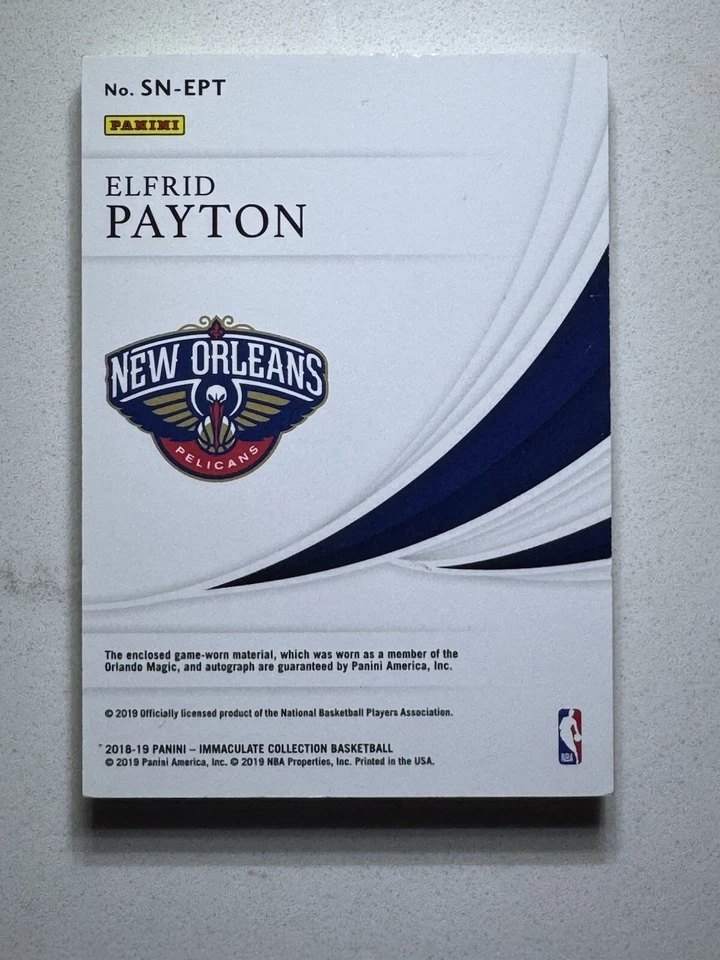 Кроссовки Elfrid Payton 2018–19 Panini Immaculate Collection модель с автографом красные 11/25 - Изображение 2 из 3