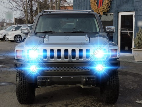 Combo de faros LED altos/bajos + faros antiniebla Hummer H3 8000K 2006-2010 4 piezas GL - Imagen 9 de 12
