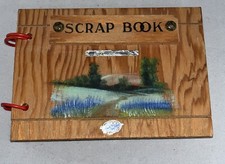   VINTAGE 1930  s DALLAS, TEXAS WOODEN SCRAP BOOK HANDCRAFTED