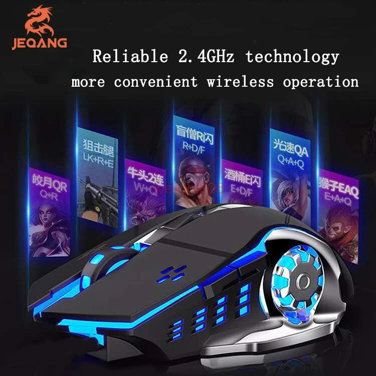 6D LED Rechargeable Wireless Backlit USB Optical Ergonomic Gaming Mouse Mice - Image 4 of 4
