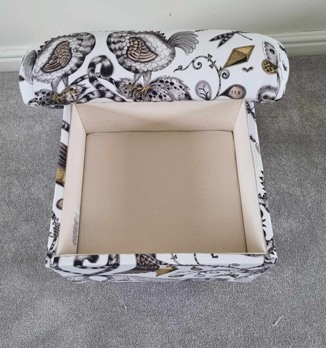 Emma J Shipley Orla Kiely Fabric Storage Footstool Pouffe Footstall Extinct Blue - Picture 82 of 148