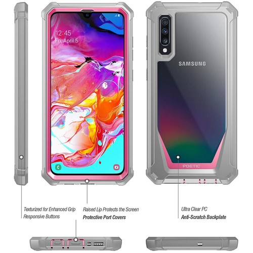 For Samsung Galaxy A70 Case Poetic Dual Layer Shockproof Cell Phone Cover Pink - Picture 2 of 7