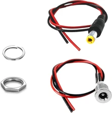 55 21 Plug 5.5 X 2.1 Mm DC Power Jack Socket Threaded Female Panel Mount Conn...