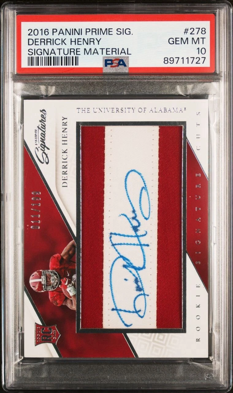 Derrick Henry Panini Prime Signatures #278 Signature Material