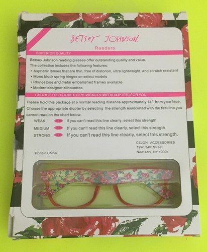 ❤️Authentic BETSEY JOHNSON 3 PAIR SET READING GLASSES READERS +1.50 NEW ❤️ - Picture 2 of 5