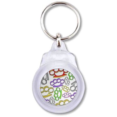 Schlüsselring Knöchel Staubwedel Muster Kunststoff rund (60 mm x 37 mm)