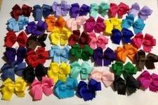 40 DBL LPD Solid Dog Bows Dog Grooming Bows USA grosgrain ribbon Poodle Yorkie