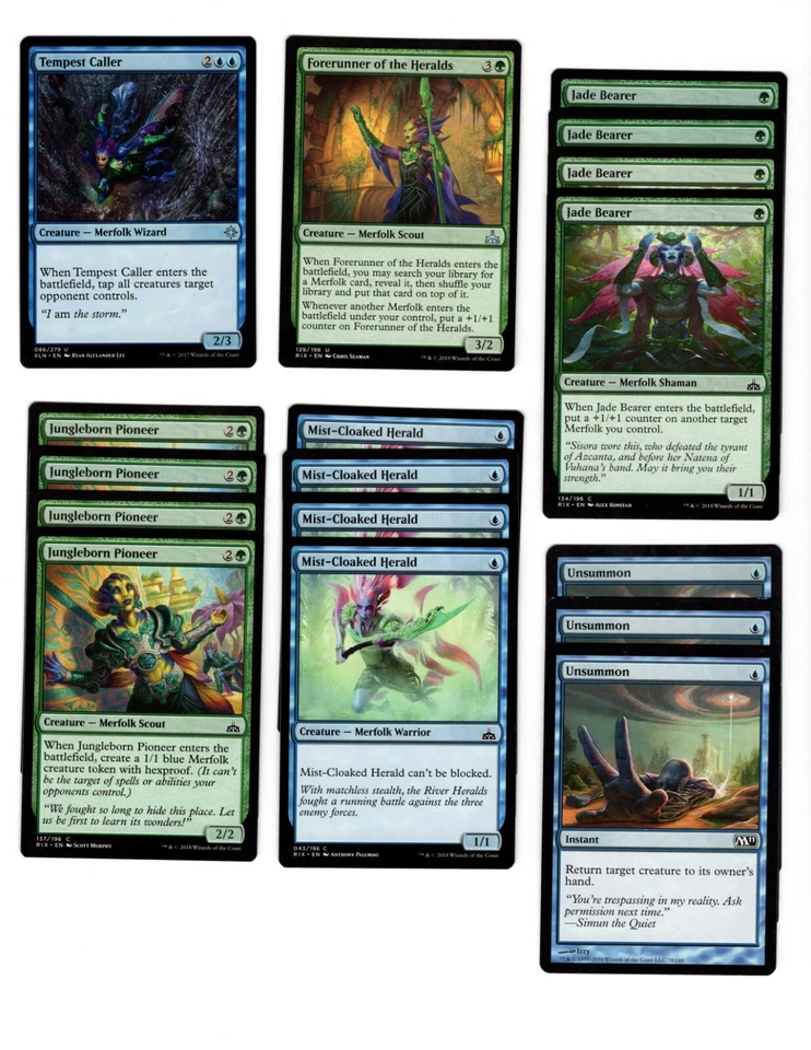 Merfolk Strong!-60 Card Magic the Gathering Deck-Rares-MTG-casual-FUN - Image 2 of 3