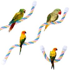 Colorful Climbing Rope Flexible Bird Rope Perch for Parrot Canary Parakeet