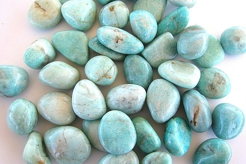 Seis piedras caídas de amazonita rusa 25-35 mm cristal curativo de Reiki jugadores de riesgo - Imagen 4 de 6