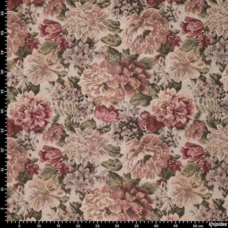 1m x 1,50m Gobelin Vintage Flowers Meterware Blumen - Bild 4 von 4