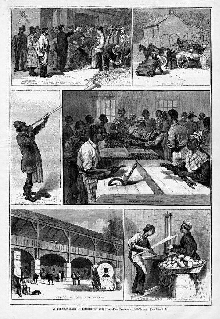 lynchburg tobacco TOBACCO MART AUCTION, LYNCHBURG VIRGINIA, TWISTING LEAF