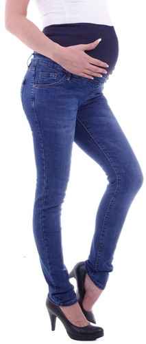 Damen Umstandsjeans Umstandshose Schwangerschafts Hose Jeans mit Bauchband D127 - Bild 3 von 4