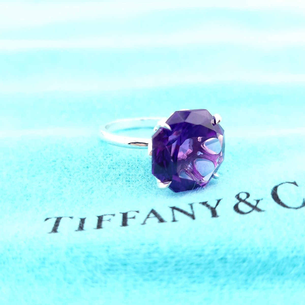 Vintage Tiffany & Co Sterling Silver Amethyst Sparkler Ring Vintage Tiffany & Co Sterling Silver Amethyst Sparkler Ring