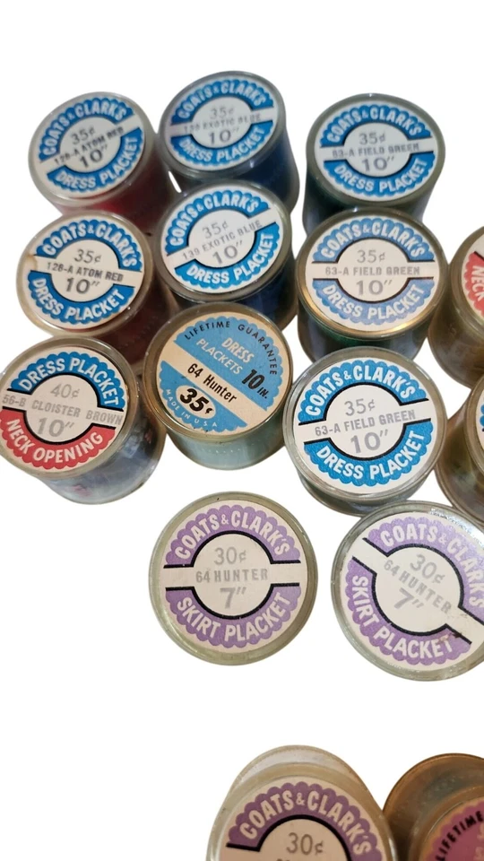 Vintage Coats & Clark Zippers Set Of 20 New Old Stock 7" & 10" Assorted Colors - Image 4 of 4