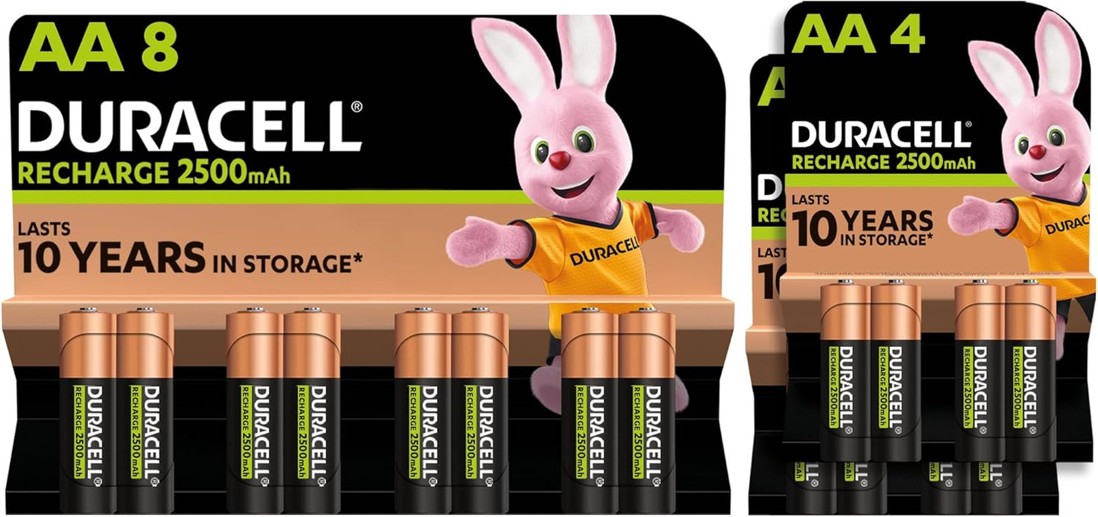 Batterie Ricaricabili  AA (Confezione Da 16), 2500 Mah Nimh, Pre-Caricate, Le No