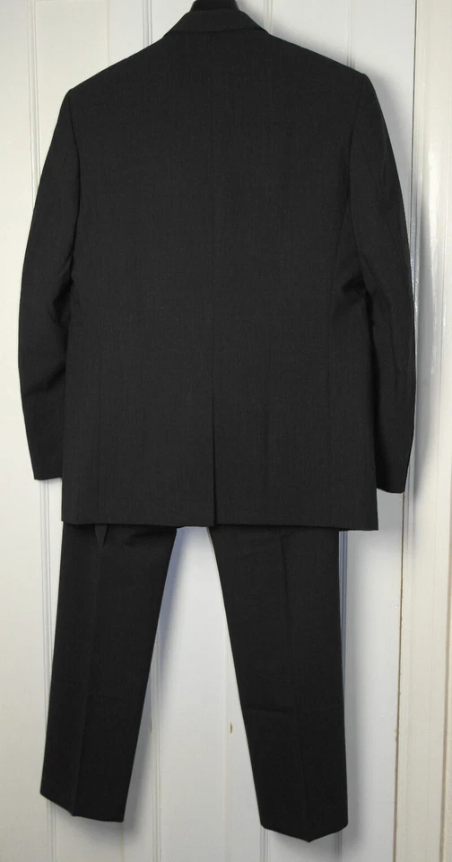 GEORGE MENS CHARCOAL WOOL BLEND SINGLE BREASTED 2PCS SUIT CHEST-40L W-34"(MS143) — 第 3/4 张图片