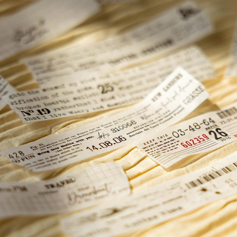 Pegatina vintage letras palabras washi tape diario basura planificador artesanía álbum de recortes Foto 4 de 4