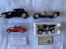 Lotto di 4 auto pressofuse 1932 Cadillac Phaelon V16, 934 Packard, 1909 e 1940 Ford