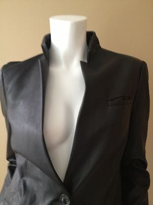 Veste En Cuir Noir Mauro Grifoni Taille 42 (US 8) - Neuve Sans étiquettes